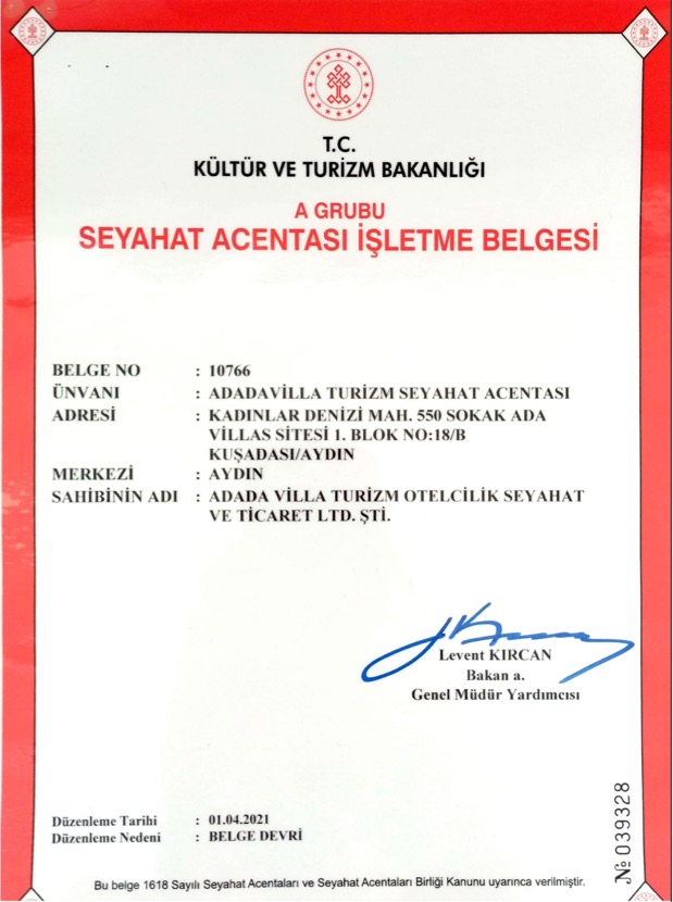 Hovido Seyahat Acentası İşletme Belgesi