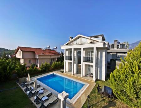 Triplex Villa with Private Pool, Private Garden, Pool Terrace and Fireplace in Fethiye Ovacik Area