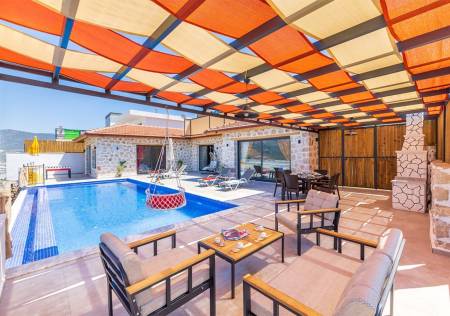 Comfortable Villa with Private Pool, Pool Terrace, Jacuzzi, Barbeque in Kalkan
