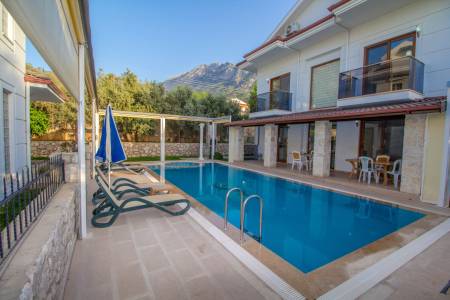 Duplex Villa with Veranda, Sheltered Private Pool and Garden, in a Central Location in Fethiye Ovacik