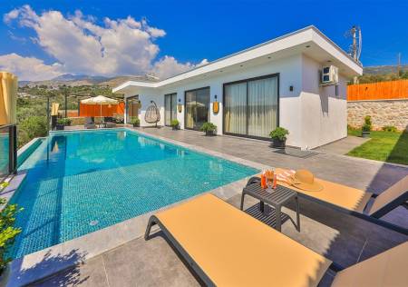 Modern Villa with Private Pool and Garden, Pool Terrace, Jacuzzi in Nature in Kalkan
