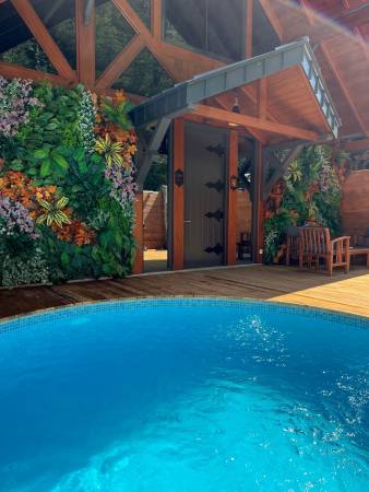Modern Bungalow with Nature and River View, Private Pool and Garden, Jacuzzi, Fireplace in Sapanca