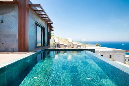 Amazing Villa with Sea View, Private Infinity Pool, Private Garden, Fireplace, Sauna in Bodrum Yalikavak