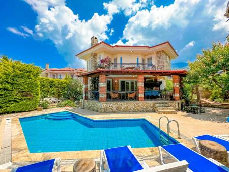 Comfortable Villa with Private Pool, Private Garden, Fireplace, Large Veranda in Fethiye Ovacik Area