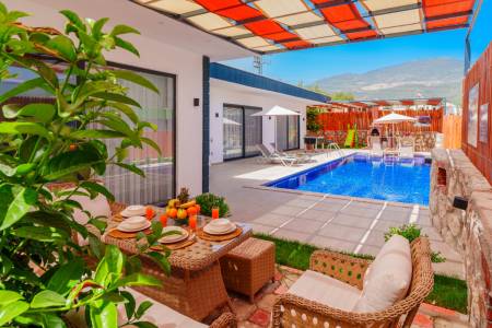 Spacious Villa with Sheltered Private Pool, Private Garden, Pool Terrace, Jacuzzi in Kalkan Cavdir Area