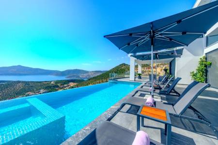 Deluxe Villa with Panoramic Sea and Nature View, Private Pool and Pool Terrace in Kalkan