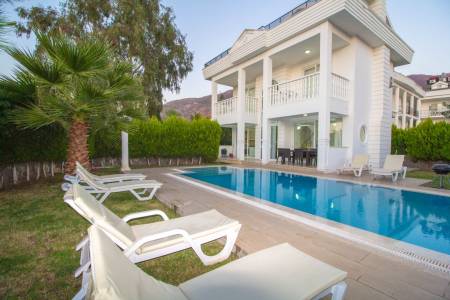 Spacious Villa with Private Pool, Private Garden, Pool Terrace and Fireplace in Fethiye Hisaronu Area