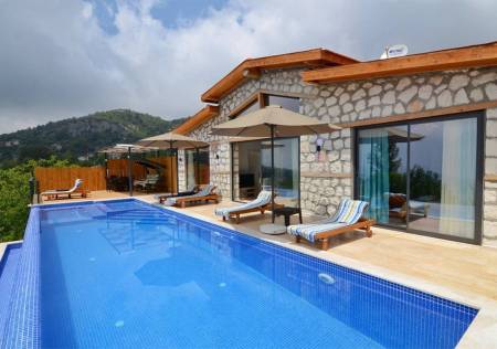 Comfortable Villa with Nature View, Private Pool and Garden, Indoor Pool, Jacuzzi, Sauna in Kalkan Islamlar