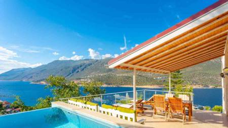 Luxury Villa with Private Cooling Pool, Unique Sea and Nature View in Kas Cukurbag