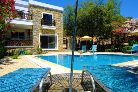 Comfortable Villa with Private Pool, Private Garden, Veranda, Fireplace in Greenery in Bodrum Gumusluk