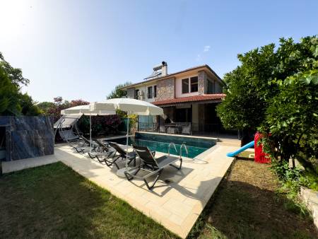 Comfortable Villa with Sheltered Private Pool, Private Garden, Balcony Terrace and Jacuzzi in Fethiye Kayakoy