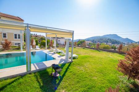 Comfortable Villa with Spacious Pool Terrace, Jacuzzi, Sheltered Private Pool and Private Garden in Fethiye Ovacik