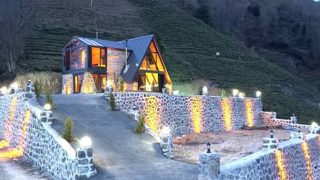 Comfortable Bungalow with Panoramic Sea and Valley View, Jacuzzi and Fireplace Stove in Rize Ardesen