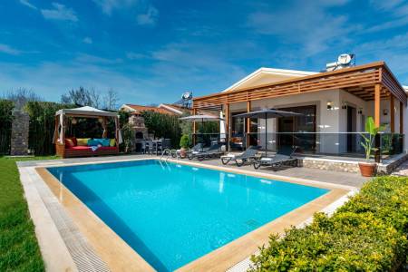 Modern Villa with Sheltered Heated Private Pool, Spacious Garden and Jacuzzi in Fethiye Kayakoy
